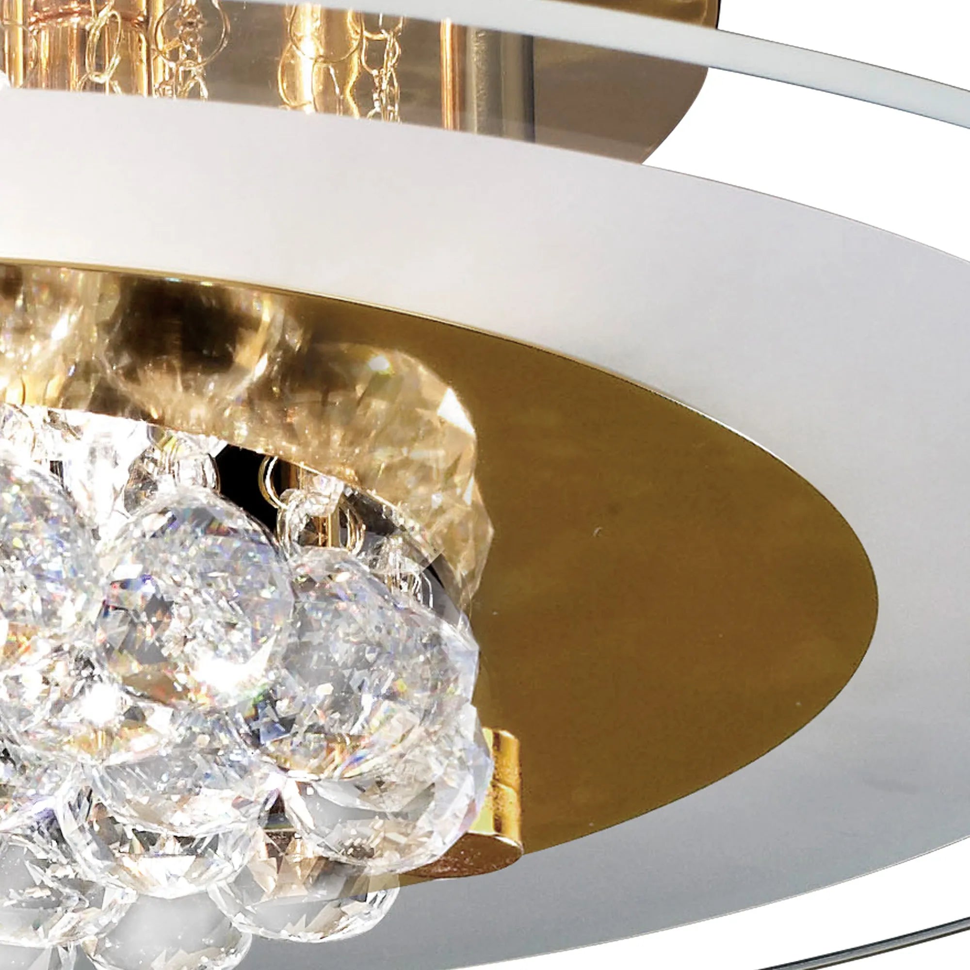 Diyas - Delmar Flush Ceiling Light, Round, 6 Light G9, Polished /Glass/Crystal (Diyas IL30023) - Luminosity Designs Ltd