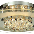 Diyas - Delmar Flush Ceiling Light, Round, 6 Light G9, Polished /Glass/Crystal (Diyas IL30023) - Luminosity Designs Ltd