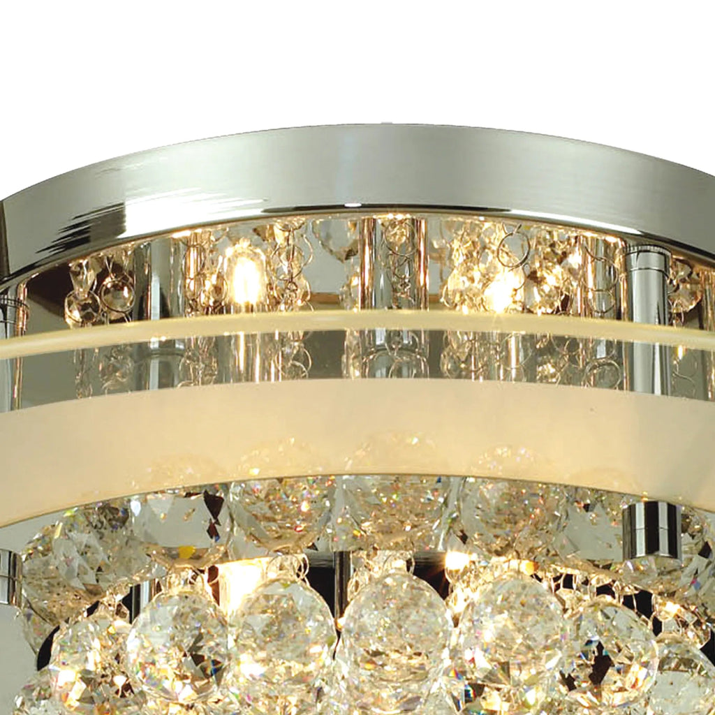 Diyas - Delmar Flush Ceiling Light, Round, 6 Light G9, Polished /Glass/Crystal (Diyas IL30023) - Luminosity Designs Ltd