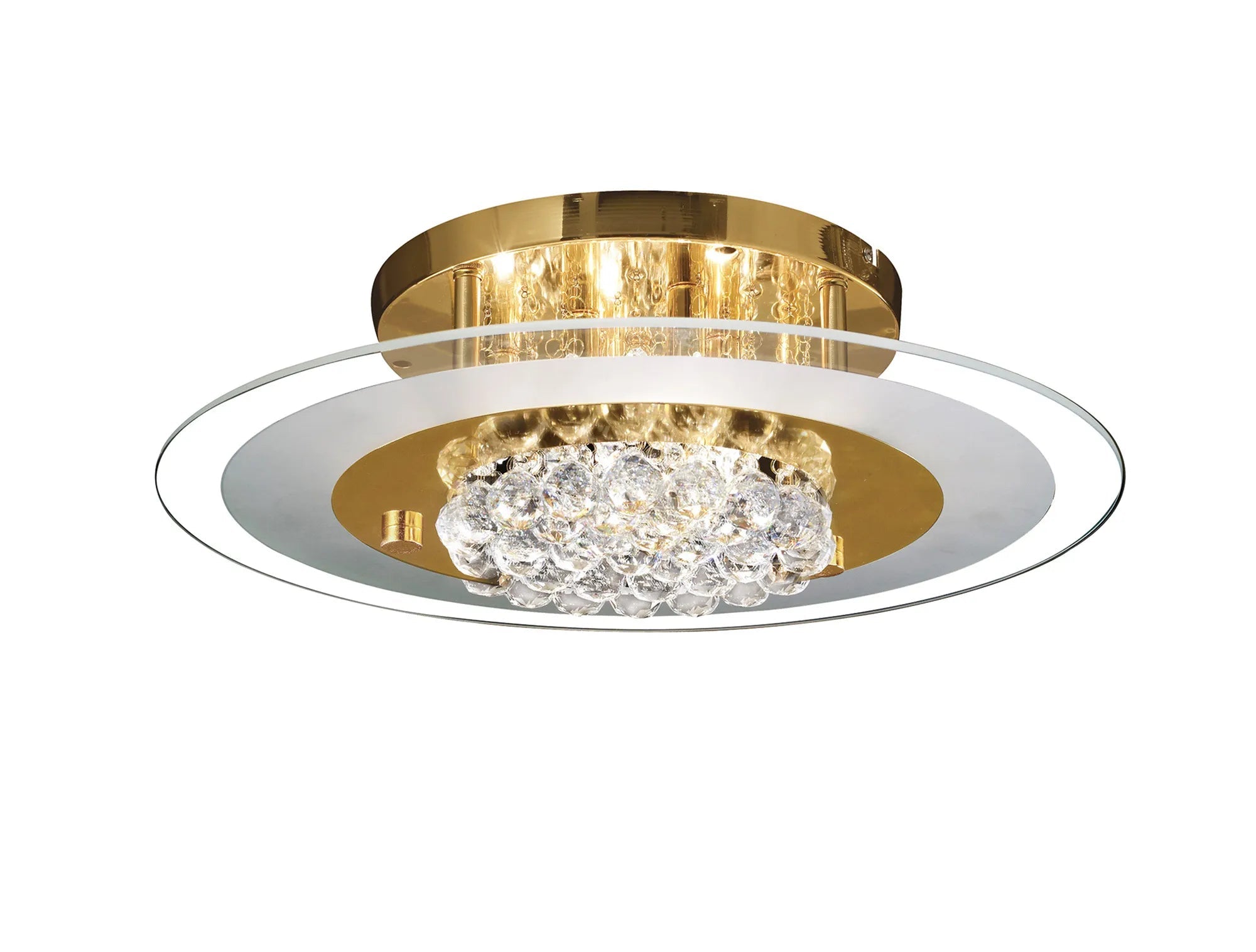 Diyas - Delmar Flush Ceiling Light, Round, 6 Light G9, Polished /Glass/Crystal (Diyas IL30023) - Luminosity Designs Ltd