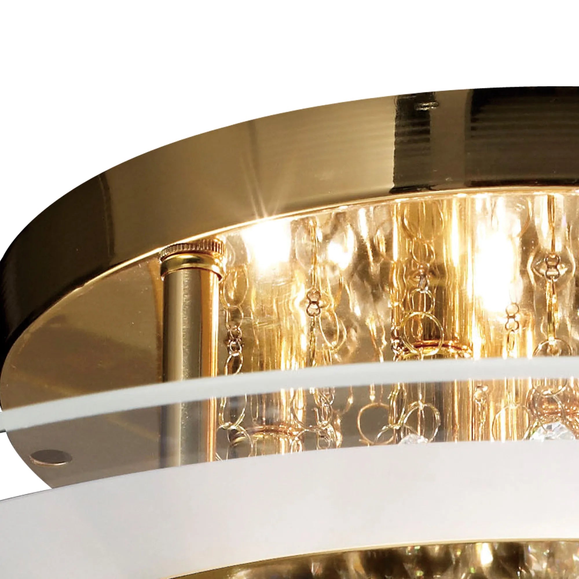 Diyas - Delmar Flush Ceiling Light, Round, 6 Light G9, Polished /Glass/Crystal (Diyas IL30023) - Luminosity Designs Ltd