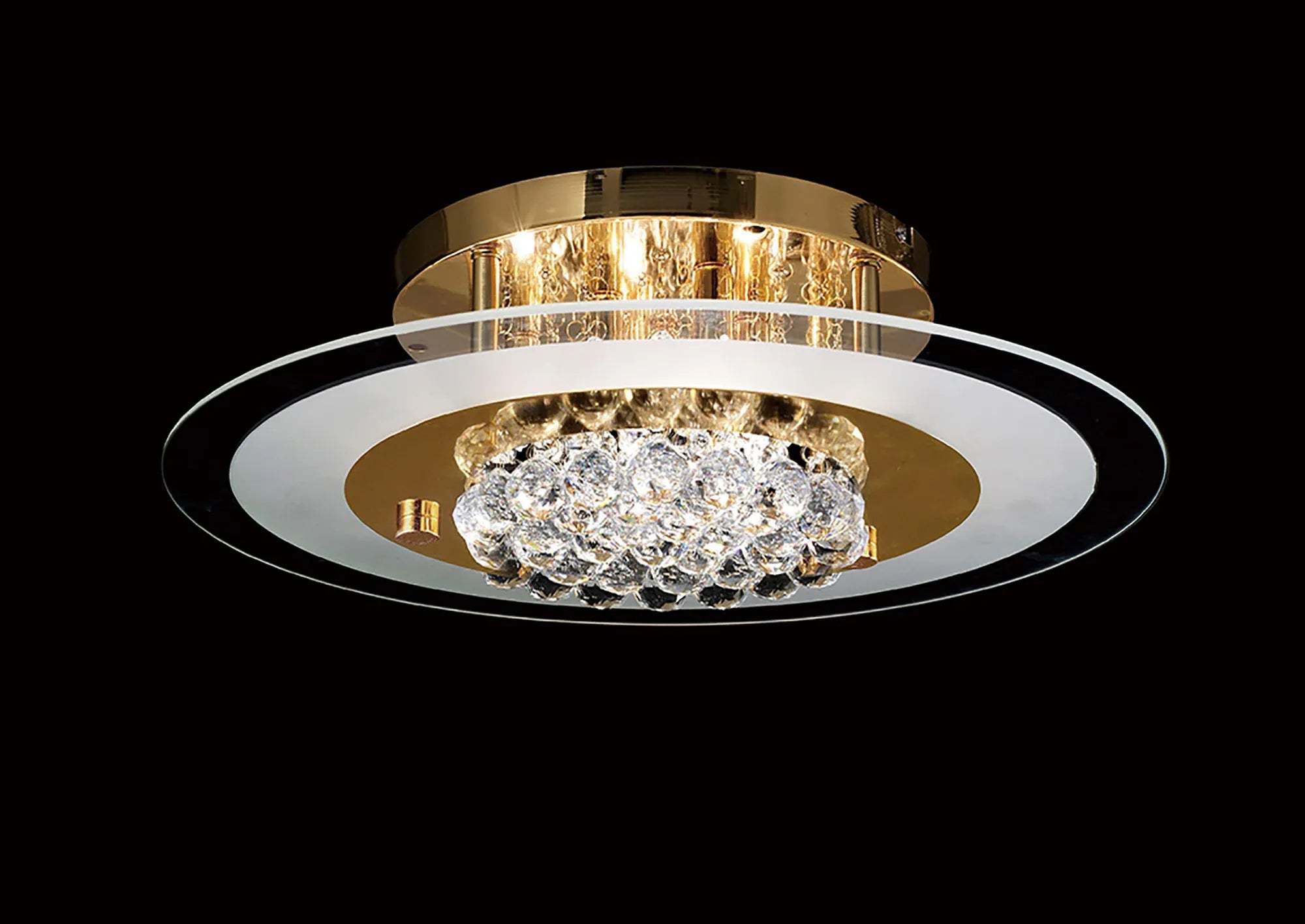 Diyas - Delmar Flush Ceiling Light, Round, 6 Light G9, Polished /Glass/Crystal (Diyas IL30023) - Luminosity Designs Ltd