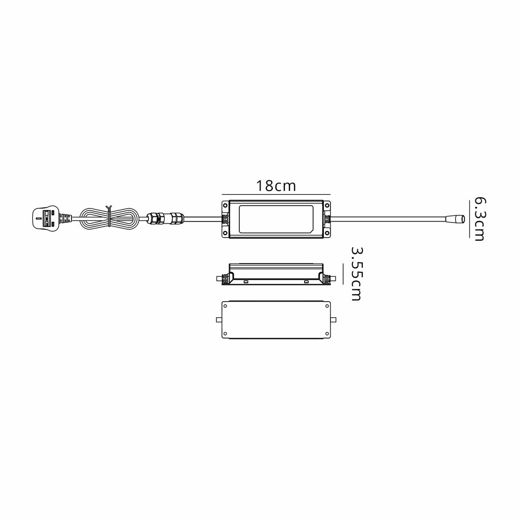 Luminosity Designs Ltd - Delores 24V DC 120W Plug - On - Lead, Inline LED Power Supply, c/w 1.5m Blockns Cable - Luminosity Designs Ltd