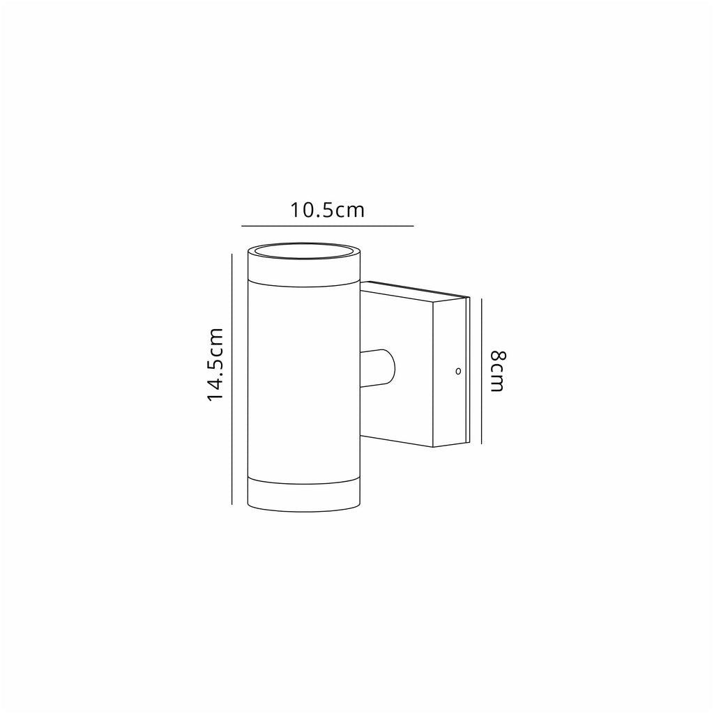 Luminosity Designs Ltd - Delores Connectable IP Rated Cylinder 24V DC Up & Down Wall Light, 2 x 3W LED, 3000K - Luminosity Designs Ltd
