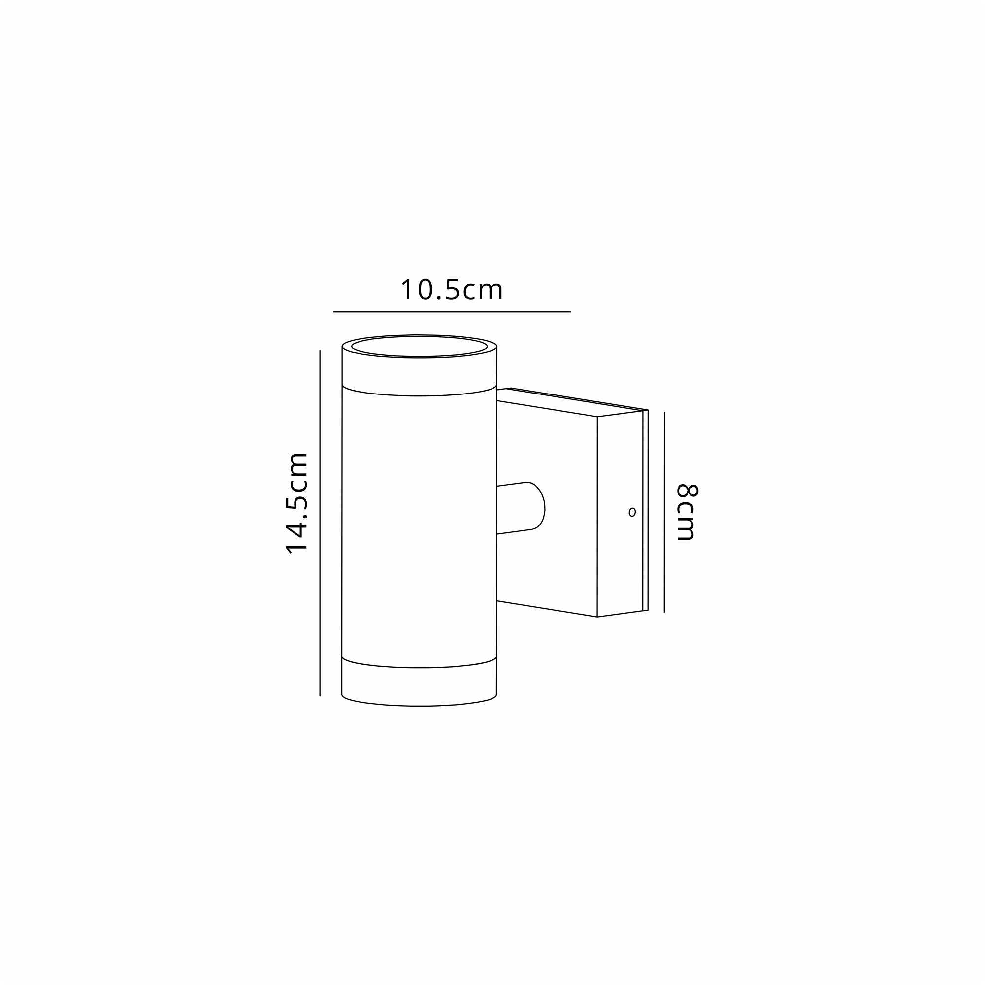 Luminosity Designs Ltd - Delores Connectable IP Rated Cylinder 24V DC Up & Down Wall Light, 2 x 3W LED, 3000K - Luminosity Designs Ltd