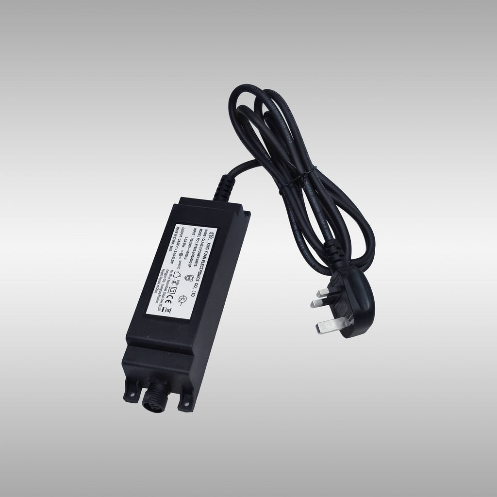 Luminosity Designs Ltd - Delores IP65 24V DC 60W Plug - On - Lead, Inline LED Power Supply, c/w 1.5m Blockns Cable - Luminosity Designs Ltd