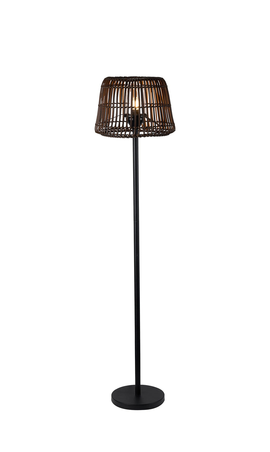 Luminosity Designs Ltd - Delores Outdoor Rattan Plastic Shade Floor Lamp, 24V DC, 1 x E27 - Luminosity Designs Ltd