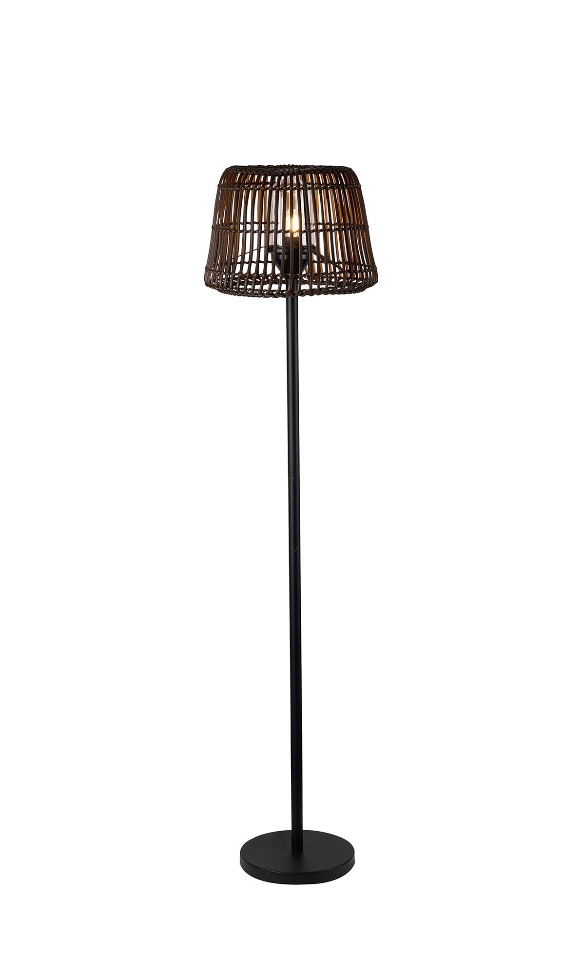 Luminosity Designs Ltd - Delores Outdoor Rattan Plastic Shade Floor Lamp, 24V DC, 1 x E27 - Luminosity Designs Ltd