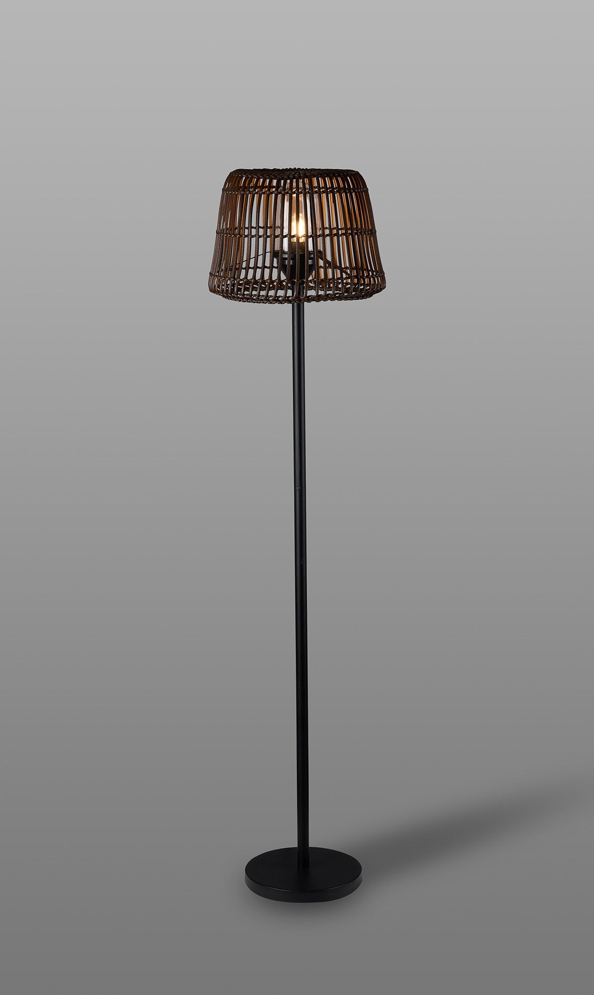 Luminosity Designs Ltd - Delores Outdoor Rattan Plastic Shade Floor Lamp, 24V DC, 1 x E27 - Luminosity Designs Ltd
