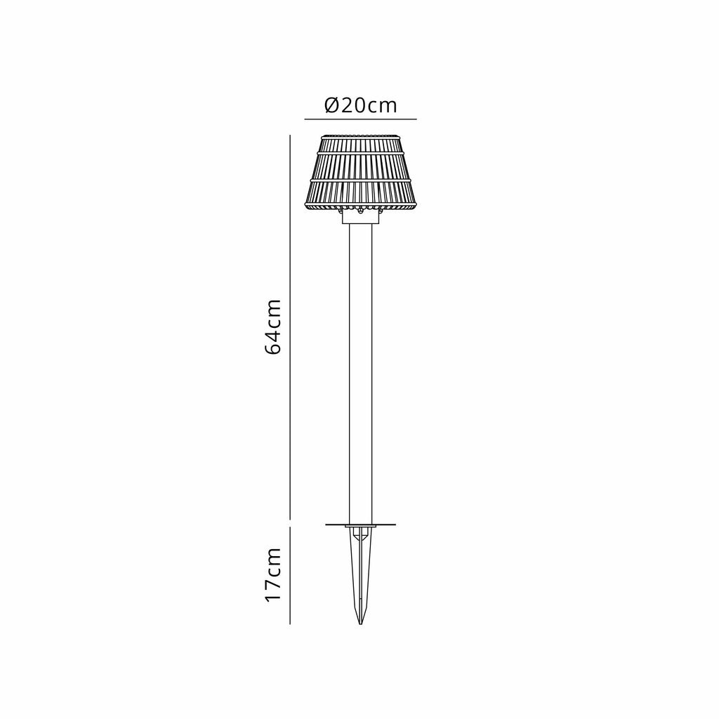 Luminosity Designs Ltd - Delores Rattan Plastic Shade Postlamp c/w Ground Spike/Base Mount - Luminosity Designs Ltd