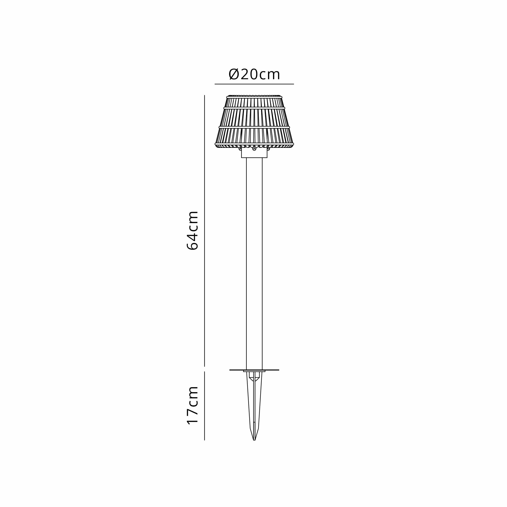Luminosity Designs Ltd - Delores Rattan Plastic Shade Postlamp c/w Ground Spike/Base Mount - Luminosity Designs Ltd