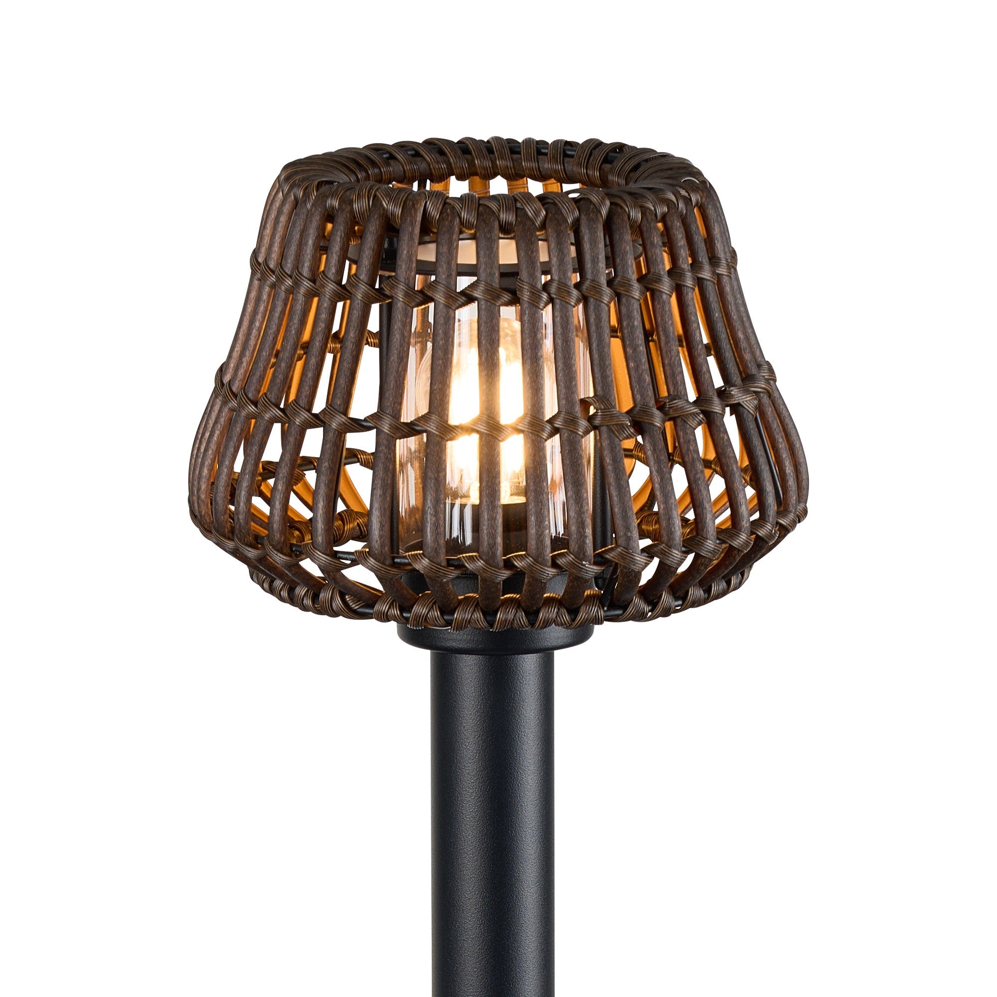 Luminosity Designs Ltd - Delores Rattan Plastic Shade Postlamp c/w Ground Spike/Base Mount - Luminosity Designs Ltd