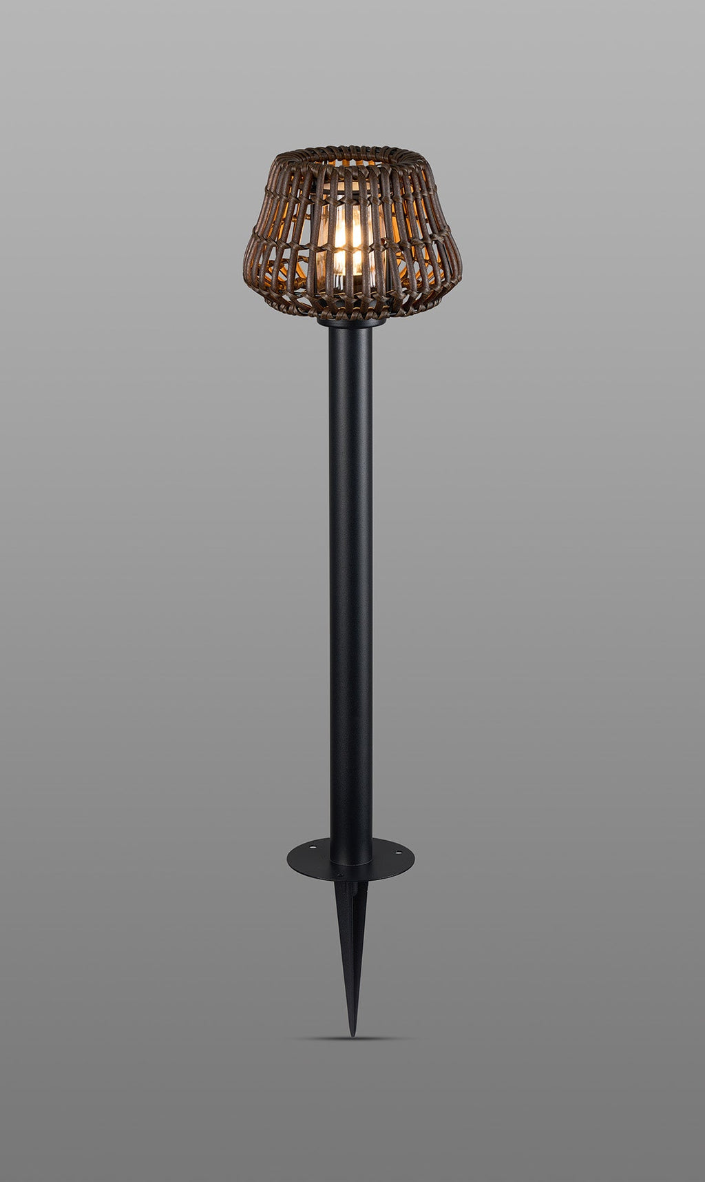 Luminosity Designs Ltd - Delores Rattan Plastic Shade Postlamp c/w Ground Spike/Base Mount - Luminosity Designs Ltd
