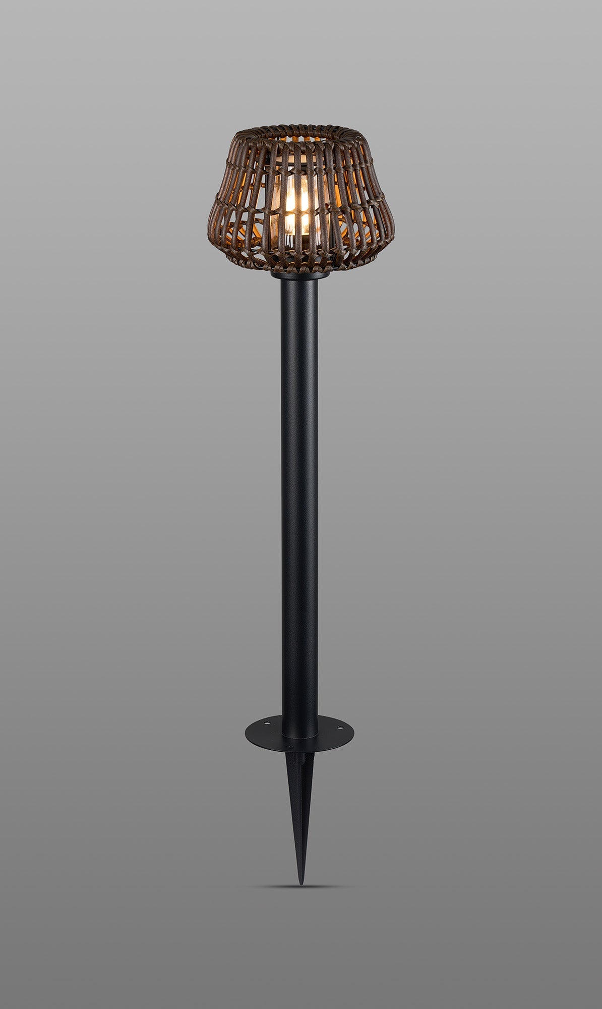 Luminosity Designs Ltd - Delores Rattan Plastic Shade Postlamp c/w Ground Spike/Base Mount - Luminosity Designs Ltd