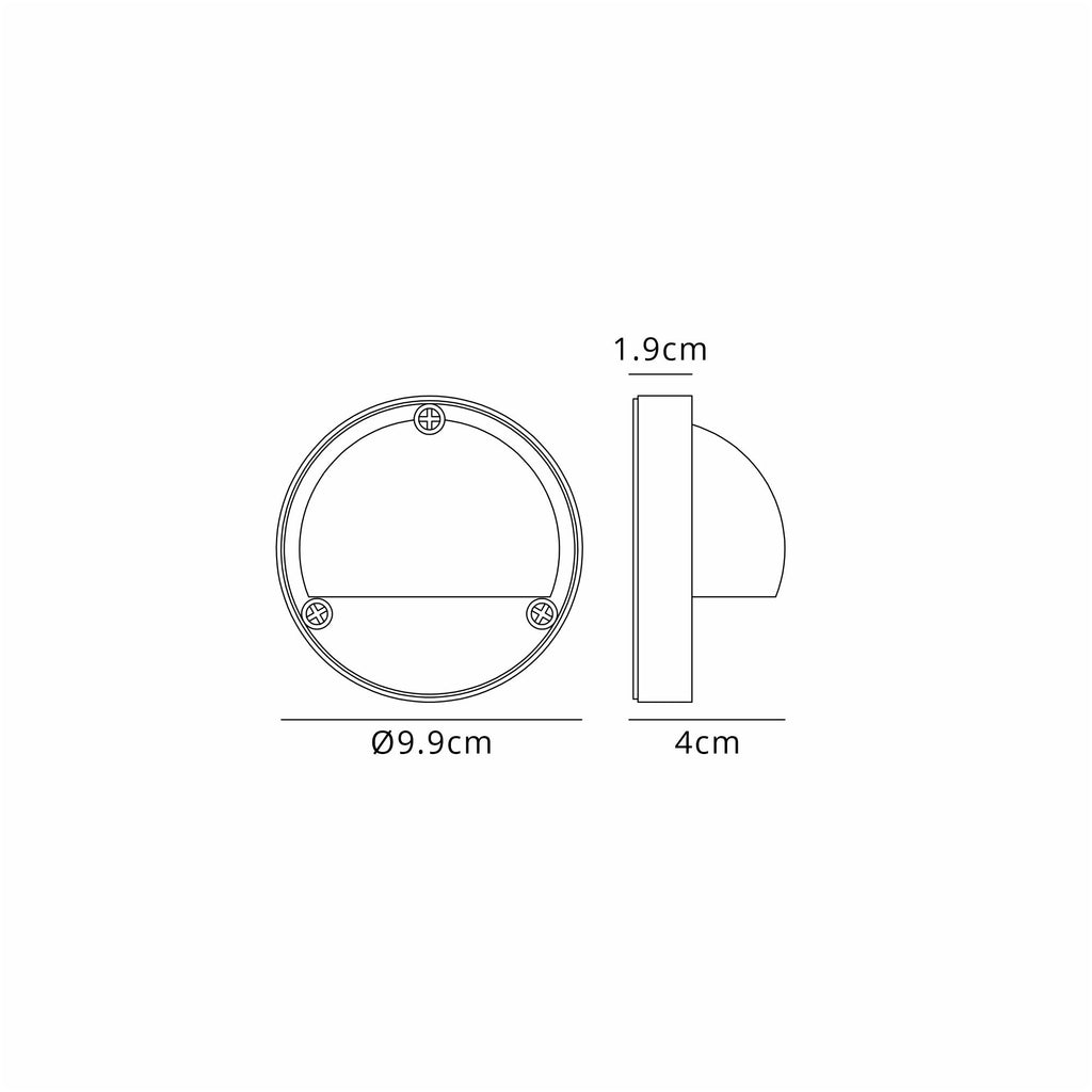 Luminosity Designs Ltd - Delores Round 24V DC Wall/Step Light, 1.2W LED, 3000K - Luminosity Designs Ltd