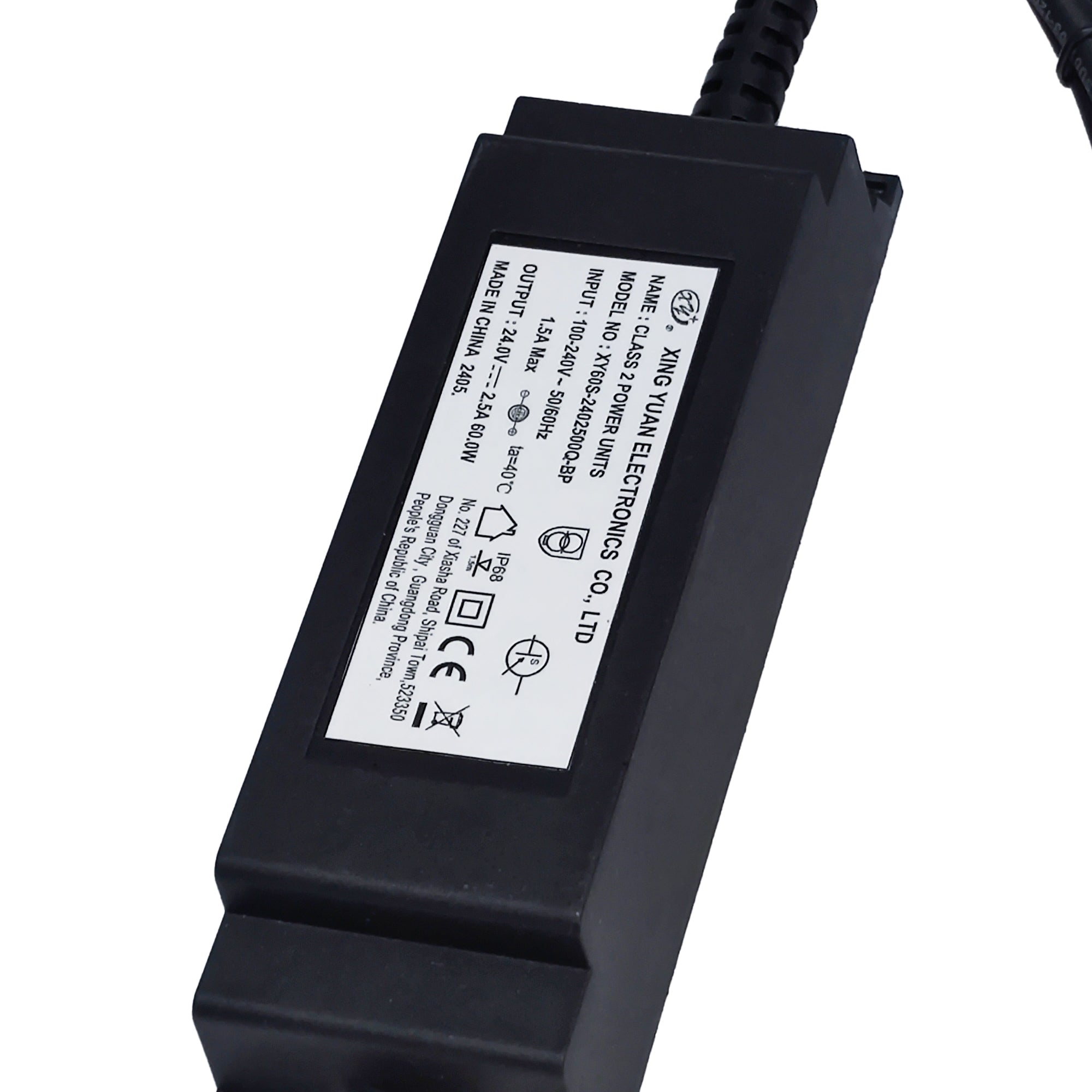 Delores 24V DC 90W Plug-On-Lead, Inline LED Power Supply, c/w 1.5m Blockns Cable, IP65, 3yrs Warranty