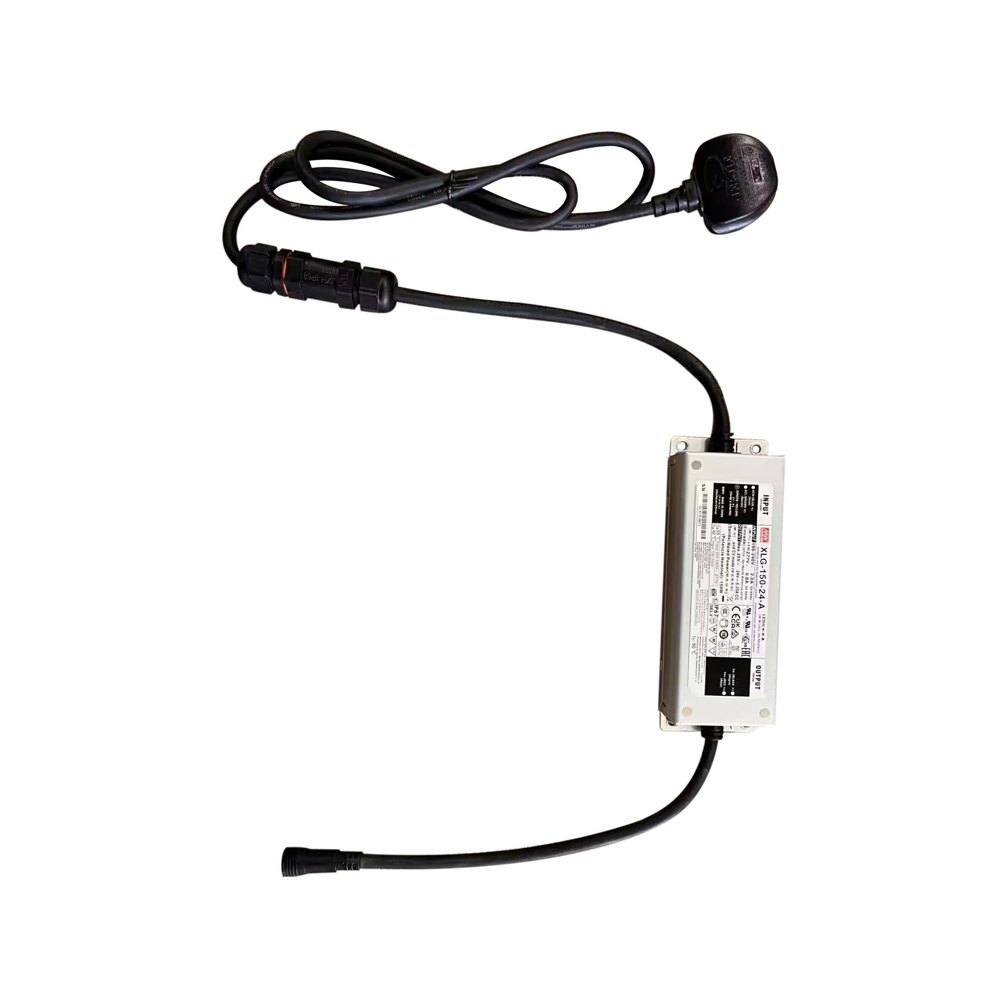 Delores 24V DC 120W Plug-On-Lead, Inline LED Power Supply, c/w 1.5m Blockns Cable