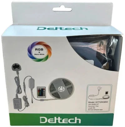 SMART Flexi Strip LED Tape Kit, 24V 5 Metre  - RGBW , Remote Or App Controlled - IP65 (Deltech)