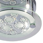 Destello Ceiling Flush Light, Round With Circle Pattern, 4 Light G9, Polished Chrome/Crystal (Diyas IL30983)