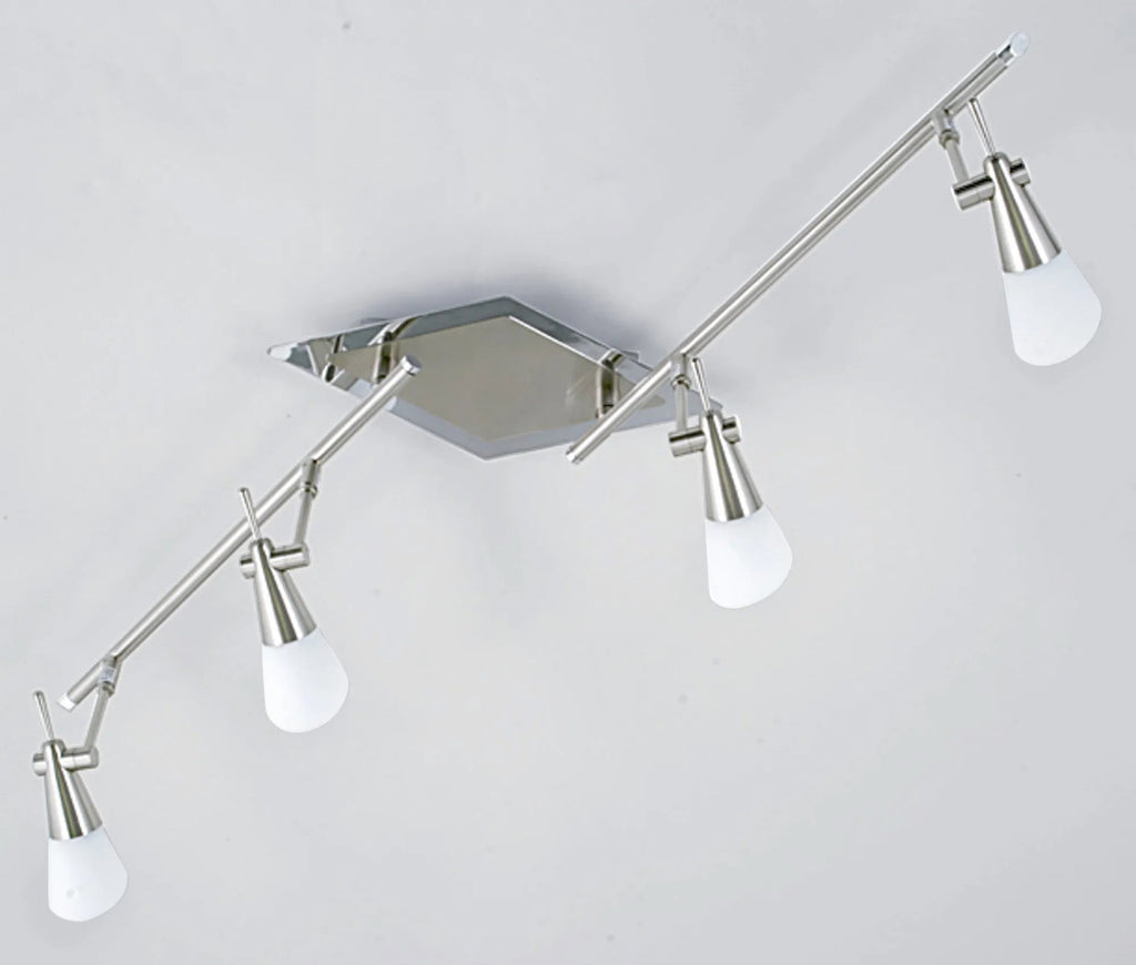 Diyas - Diama Linear Spot Bar, 4 Light G9, Nickel/Polished Chrome/Opal Glass (Diyas IL20102 - B) - Luminosity Designs Ltd