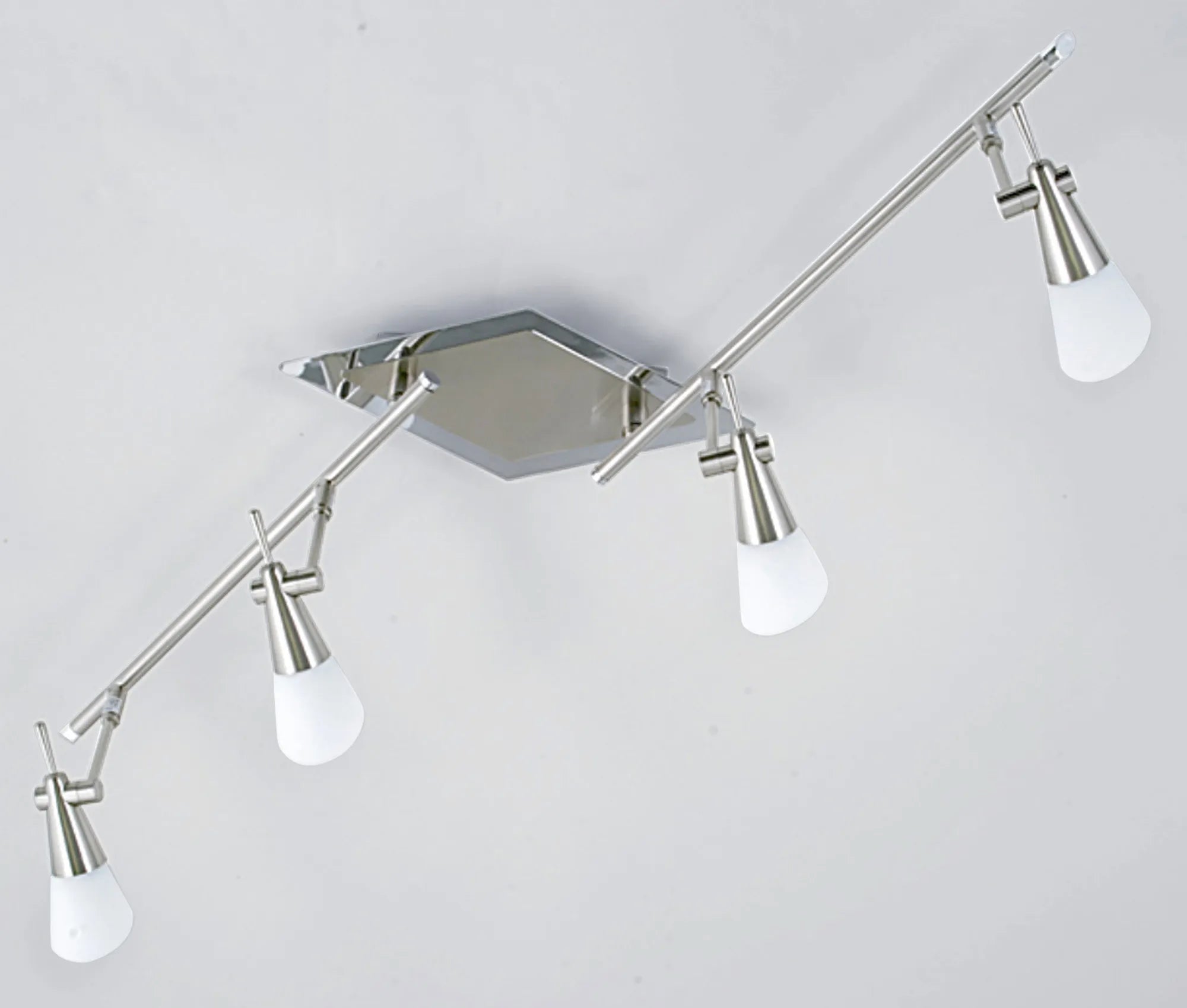 Diyas - Diama Linear Spot Bar, 4 Light G9, Nickel/Polished Chrome/Opal Glass (Diyas IL20102 - B) - Luminosity Designs Ltd