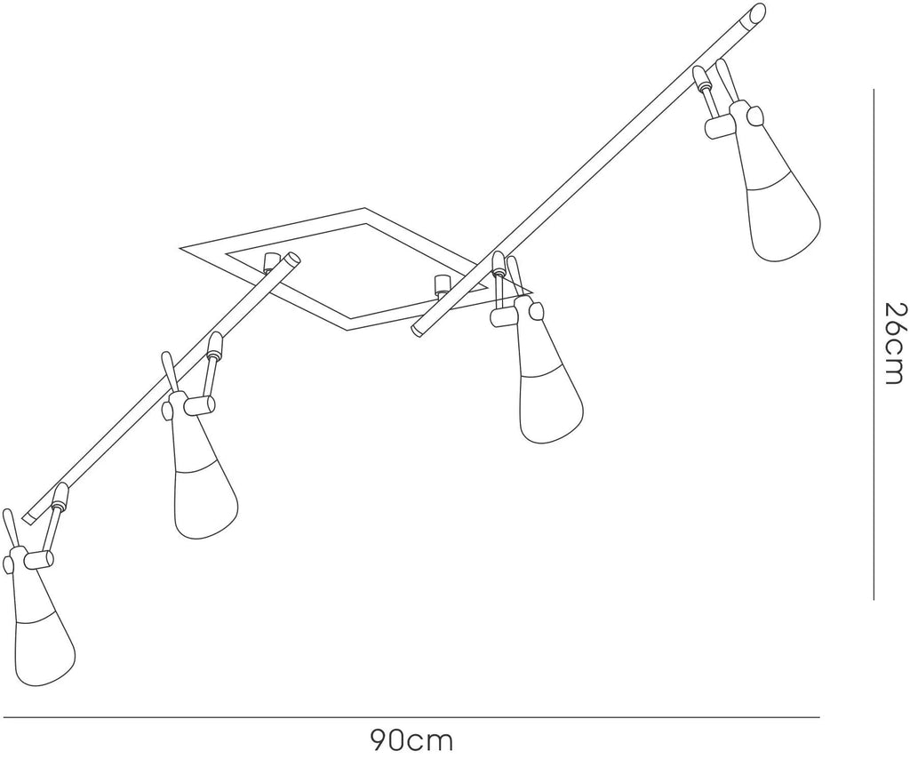 Diyas - Diama Linear Spot Bar, 4 Light G9, Nickel/Polished Chrome/Opal Glass (Diyas IL20102 - B) - Luminosity Designs Ltd