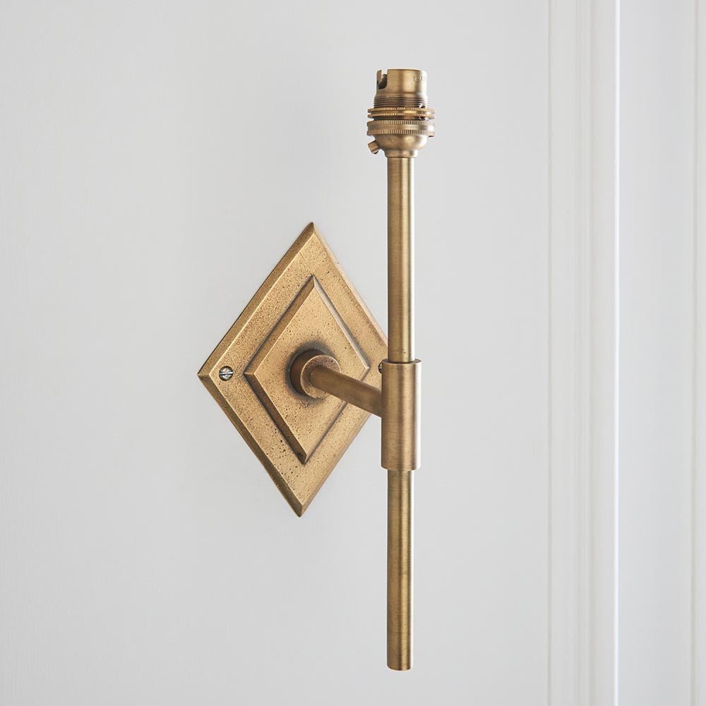 Endon - Diamond Tall Traditional Style Brass Wall Light. 1x B22 - Luminosity Designs Ltd