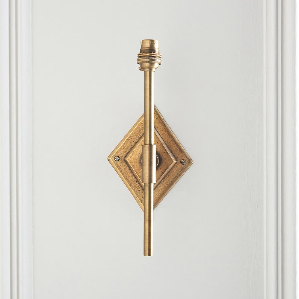 Endon - Diamond Tall Traditional Style Brass Wall Light. 1x B22 - Luminosity Designs Ltd