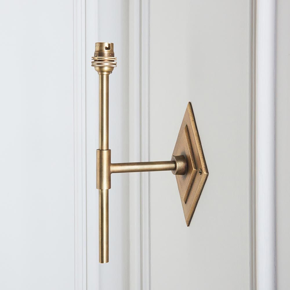 Endon - Diamond Tall Traditional Style Brass Wall Light. 1x B22 - Luminosity Designs Ltd