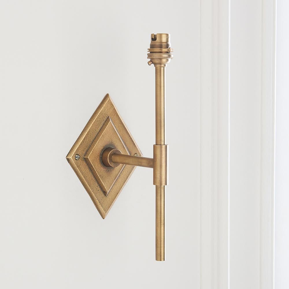 Endon - Diamond Tall Traditional Style Brass Wall Light. 1x B22 - Luminosity Designs Ltd