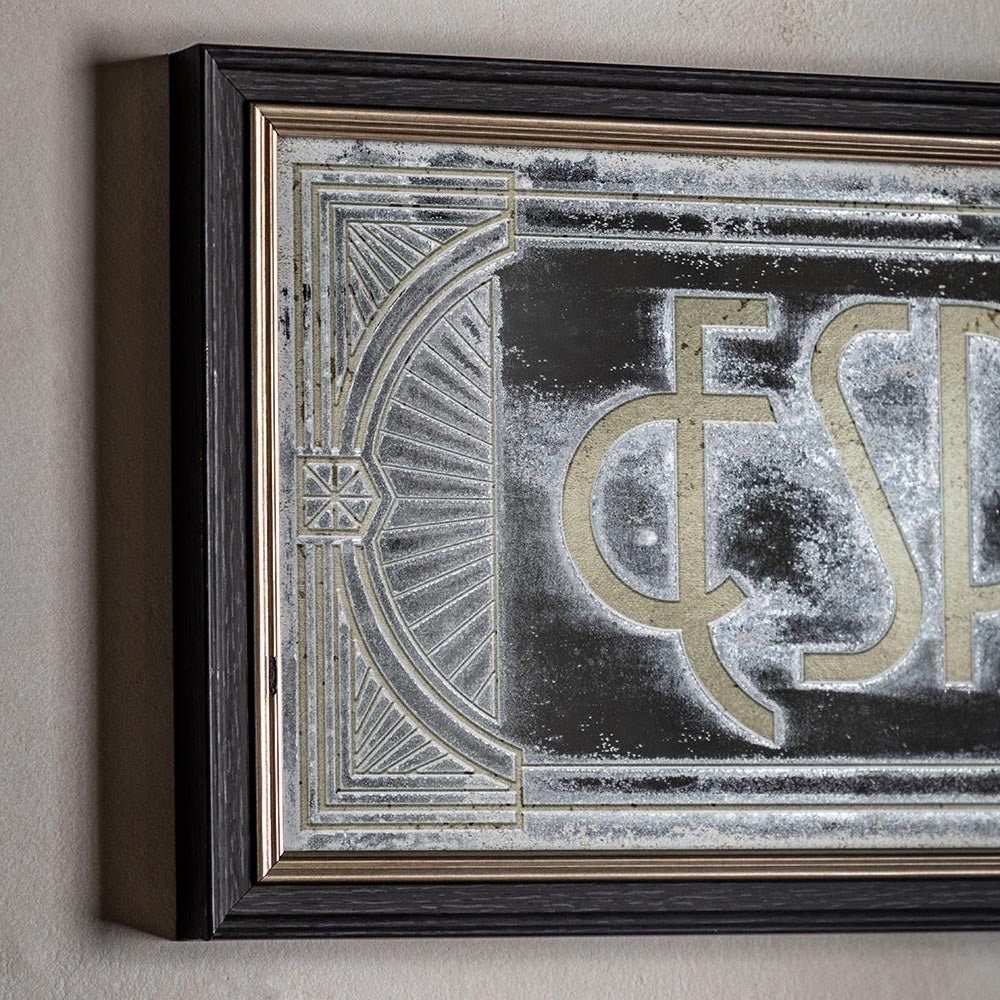 Endon - Distressed printed espresso rectangle mirror - Luminosity Designs Ltd