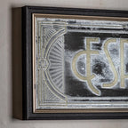 Endon - Distressed printed espresso rectangle mirror - Luminosity Designs Ltd