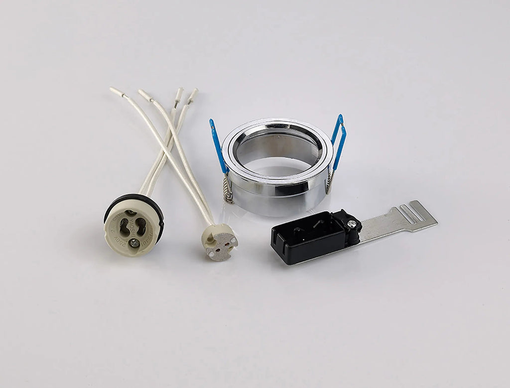 Diyas - Downlight Component Kit Lampholders And Retaining Ring Polished Chrome , Cut Out: 62mm (DIYAS IL30800CH)