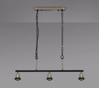 Deco - Dreifa Curved Linear Pendant (FRAME ONLY), 3 x E27 (Not inc Shades) - Luminosity Designs Ltd