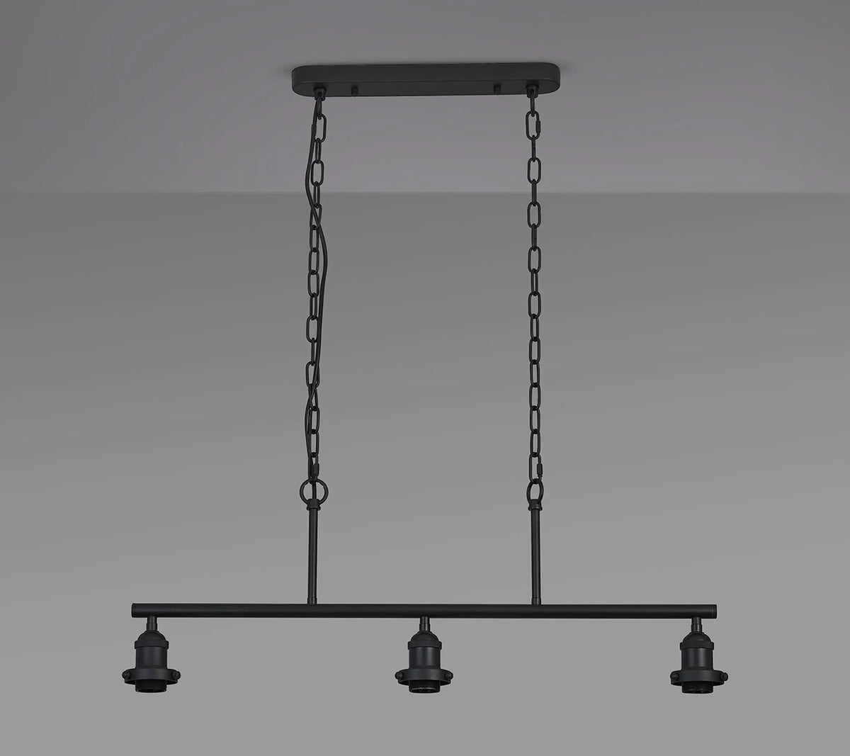 Deco - Dreifa Curved Linear Pendant (FRAME ONLY), 3 x E27 (Not inc Shades) - Luminosity Designs Ltd