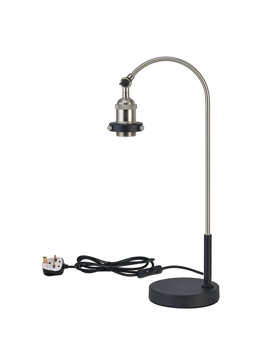Deco - Dreifa Curved Over Arm Table Lamp Without Shade, 1 x E27 (Not inc Shade) - Luminosity Designs Ltd
