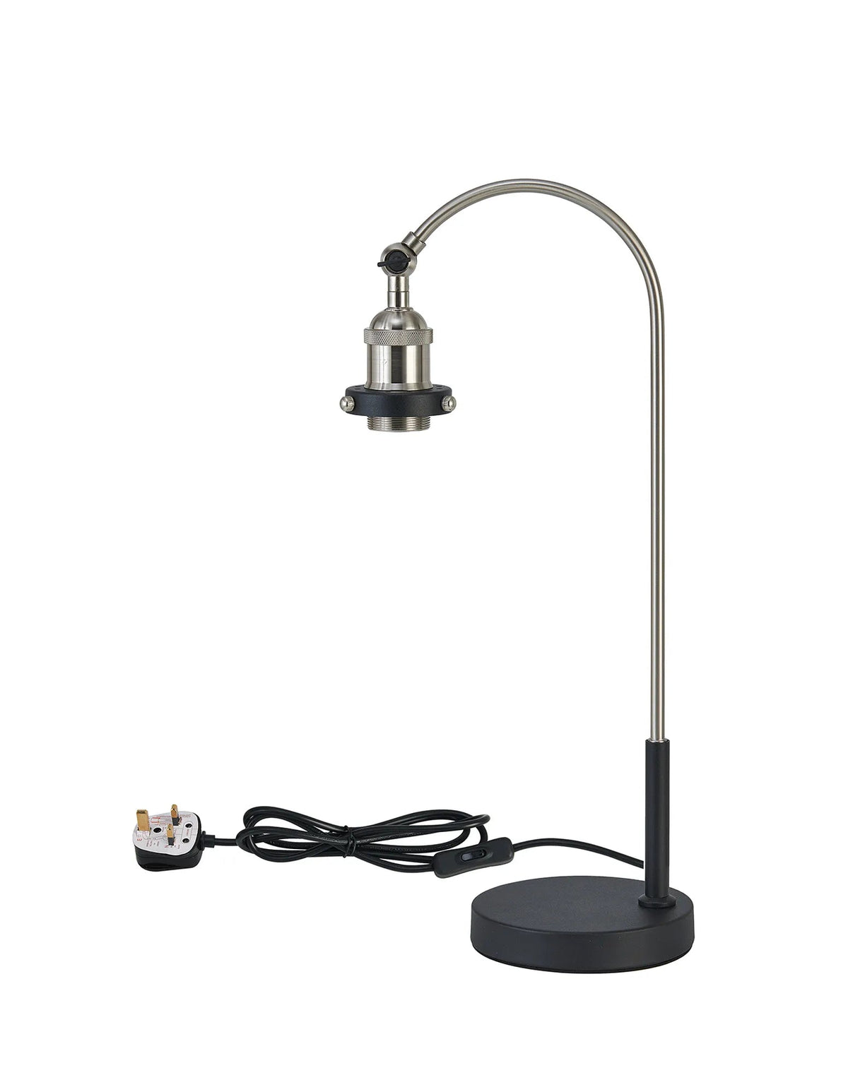 Deco - Dreifa Curved Over Arm Table Lamp Without Shade, 1 x E27 (Not inc Shade) - Luminosity Designs Ltd