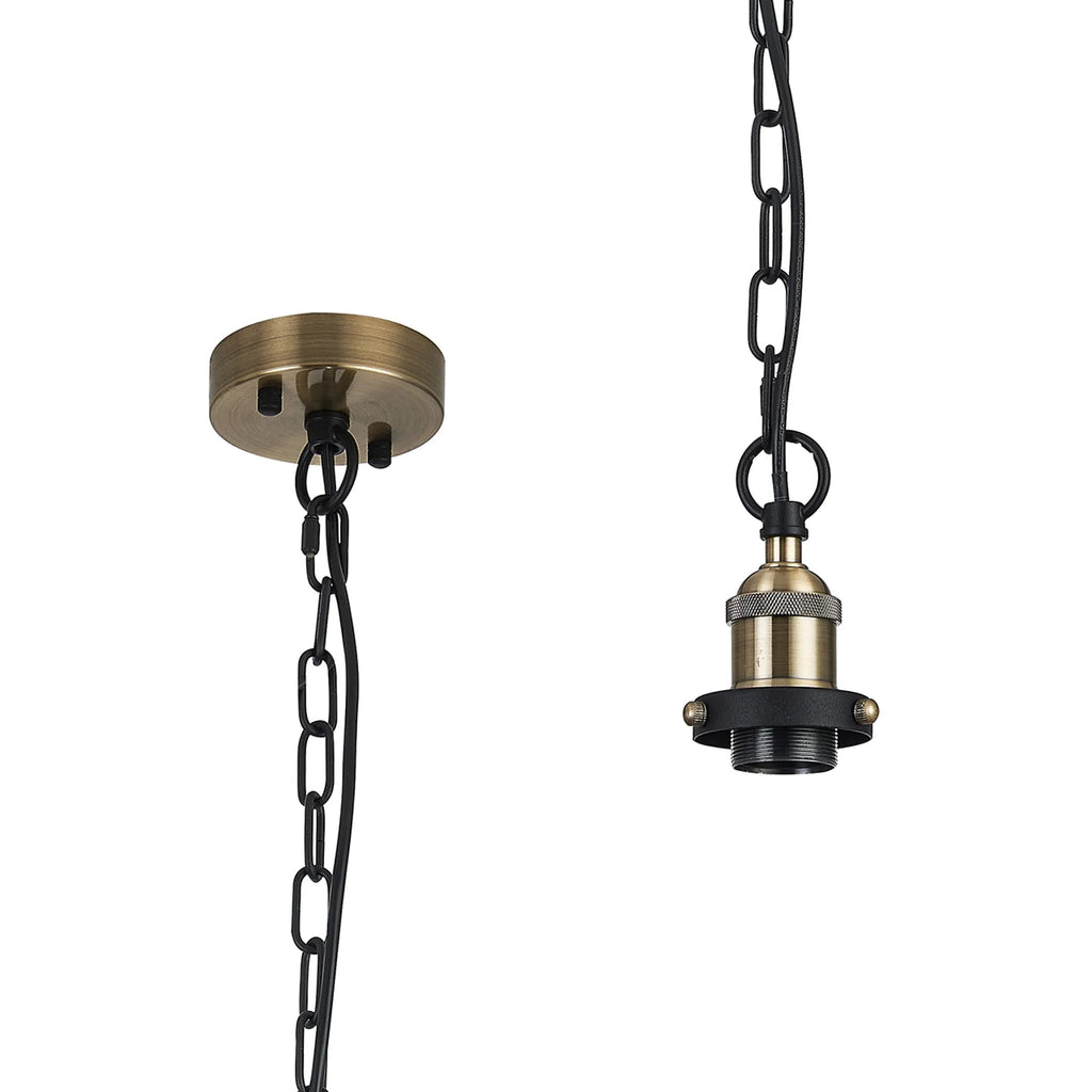 Deco - Dreifa Curved Single Pendant (FRAME ONLY), 1 x E27, Metal/Black (Maximum Load 5kg) - Luminosity Designs Ltd
