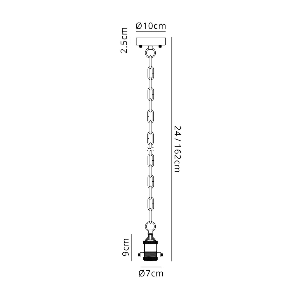 Deco - Dreifa Curved Single Pendant (FRAME ONLY), 1 x E27, Metal/Black (Maximum Load 5kg) - Luminosity Designs Ltd