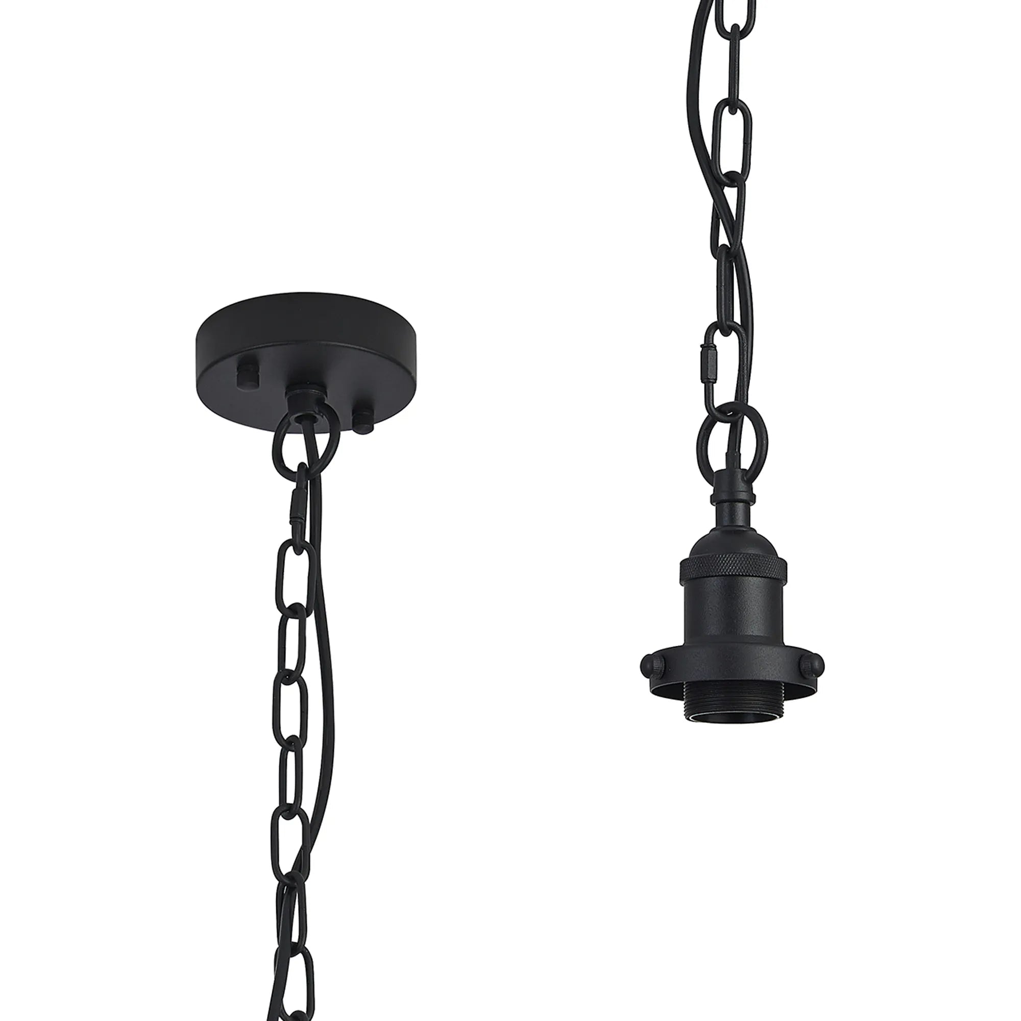Deco - Dreifa Curved Single Pendant (FRAME ONLY), 1 x E27, Metal/Black (Maximum Load 5kg) - Luminosity Designs Ltd