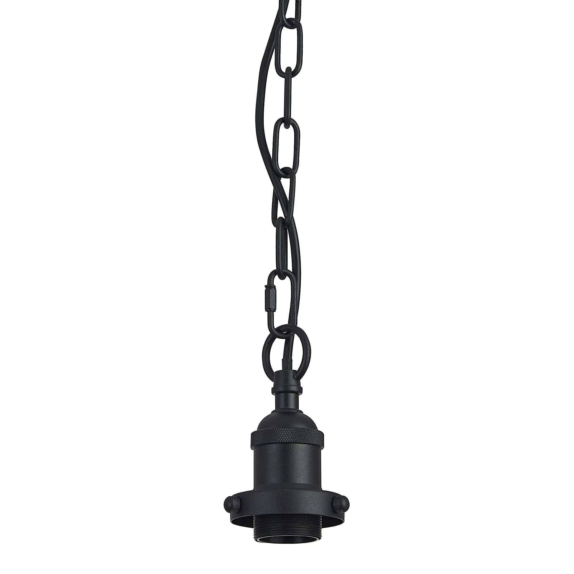 Deco - Dreifa Curved Single Pendant (FRAME ONLY), 1 x E27, Metal/Black (Maximum Load 5kg) - Luminosity Designs Ltd