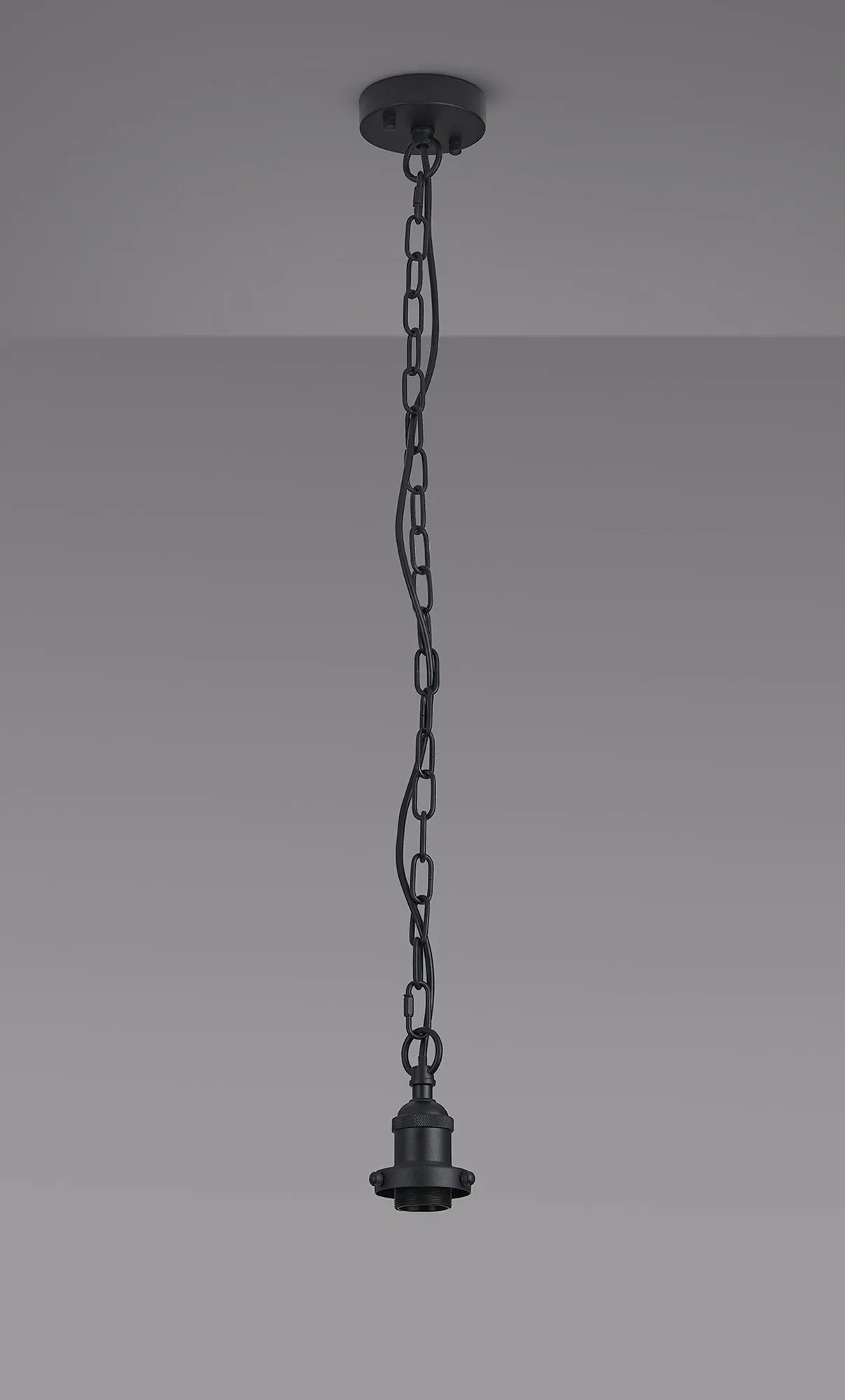 Dreifa Curved Single Pendant (FRAME ONLY), 1 x E27, Metal/Black (Maximum Load 5kg)