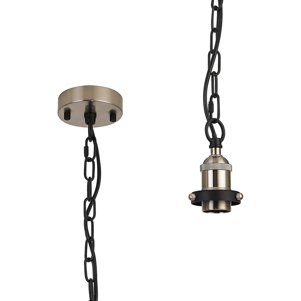 Dreifa Curved Single Pendant (FRAME ONLY), 1 x E27, Metal/Black (Maximum Load 5kg)