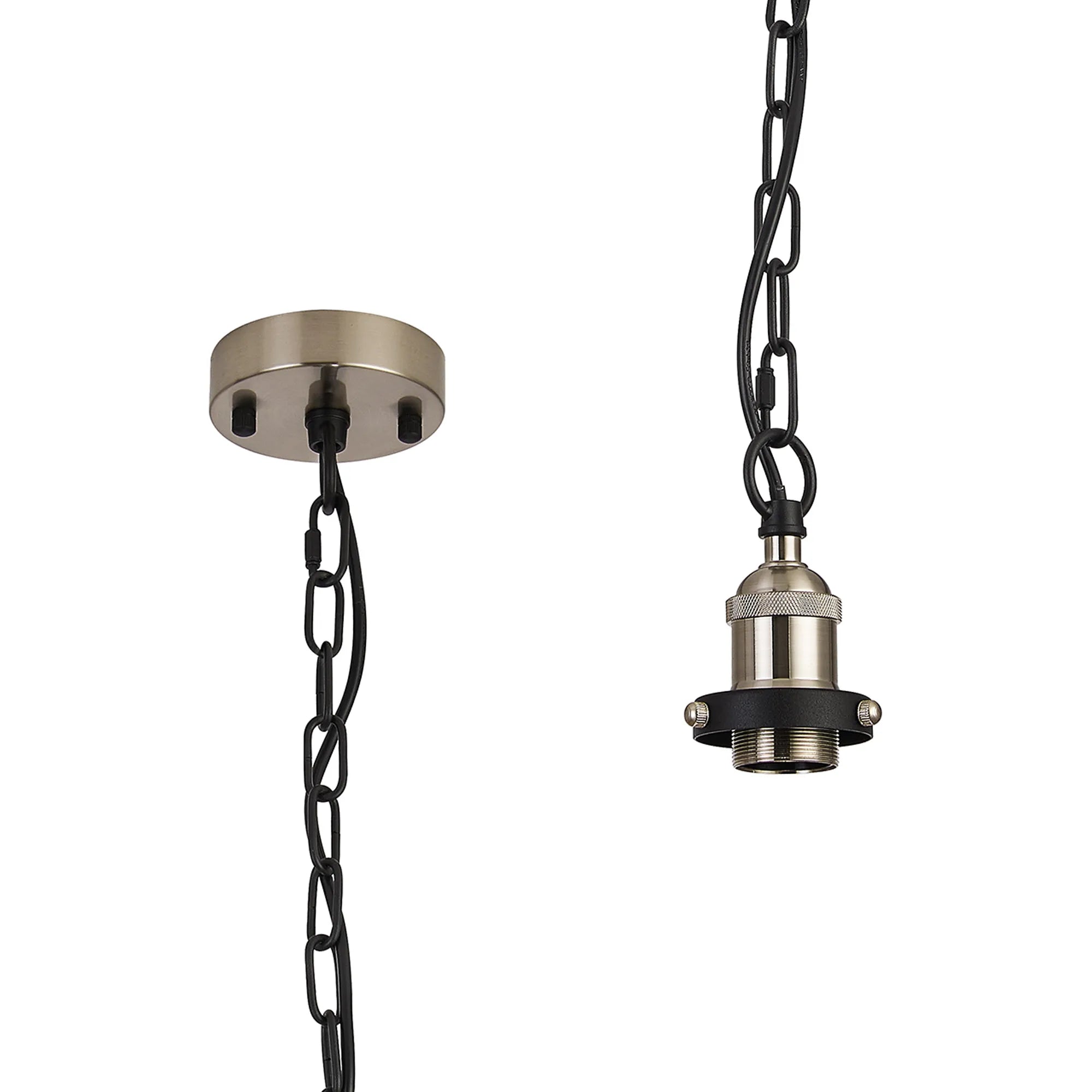 Dreifa Curved Single Pendant (FRAME ONLY), 1 x E27, Metal/Black (Maximum Load 5kg)