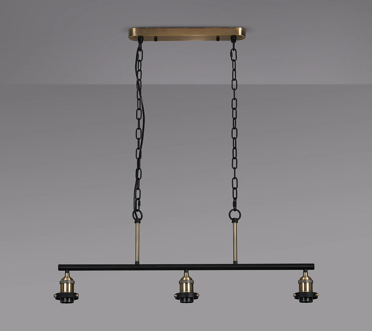 Dreifa Curved Linear Pendant (FRAME ONLY), 3 x E27 (Not inc Shades)