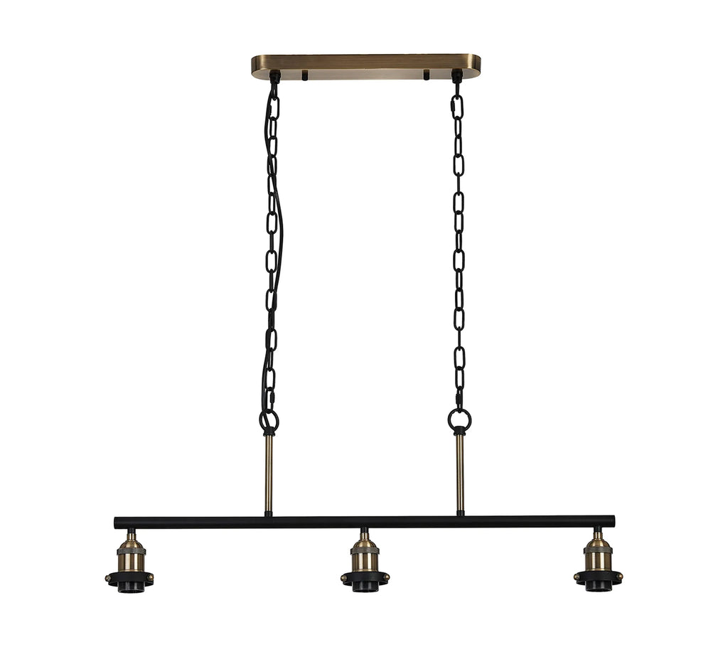 Dreifa Curved Linear Pendant (FRAME ONLY), 3 x E27 (Not inc Shades)