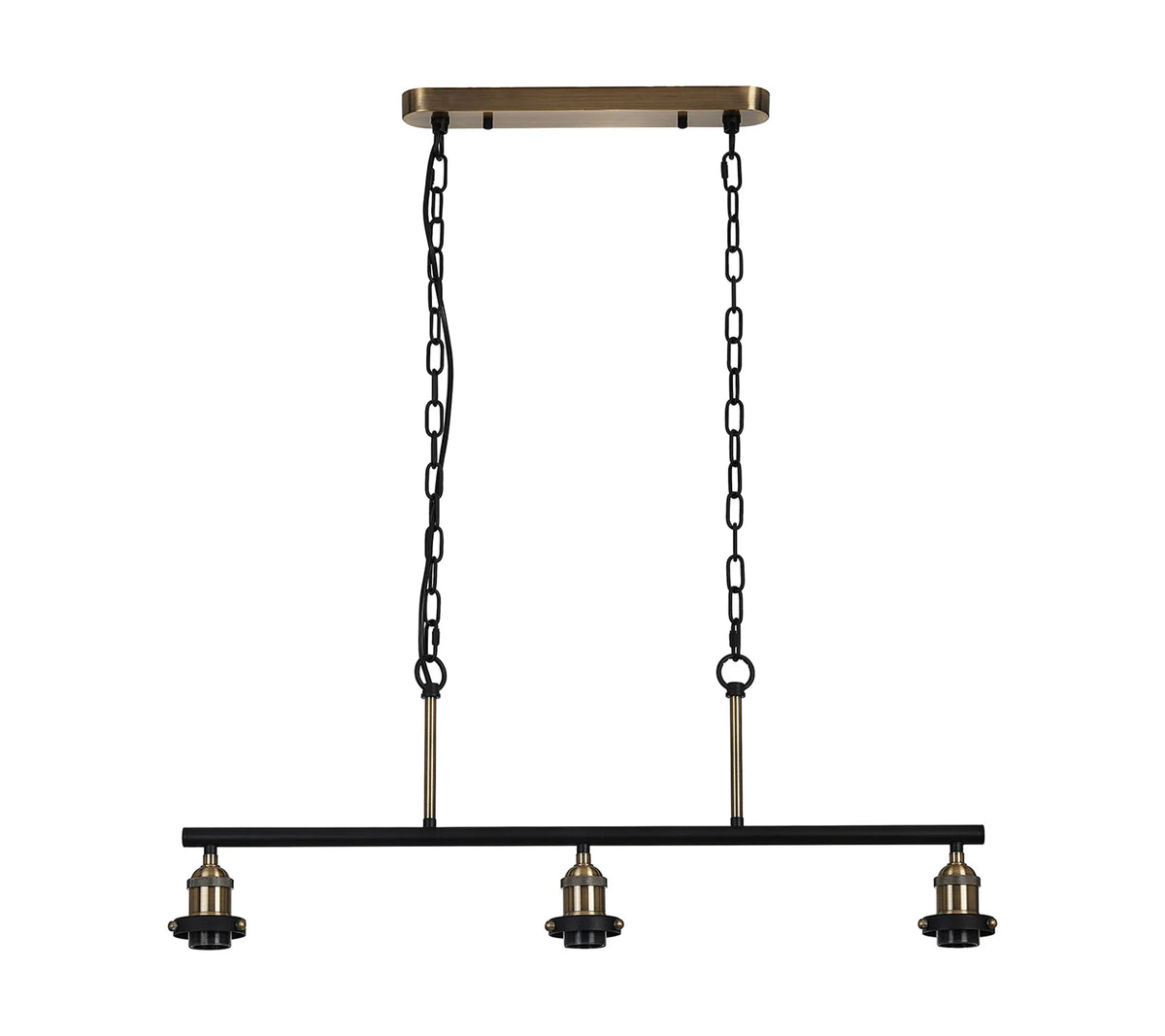 Dreifa Curved Linear Pendant (FRAME ONLY), 3 x E27 (Not inc Shades)
