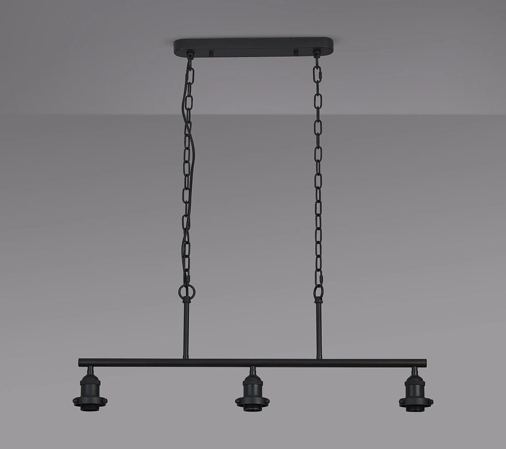 Dreifa Curved Linear Pendant (FRAME ONLY), 3 x E27 (Not inc Shades)