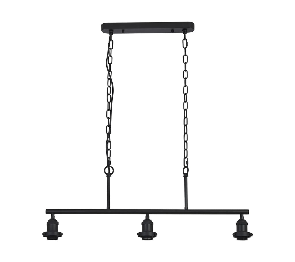 Dreifa Curved Linear Pendant (FRAME ONLY), 3 x E27 (Not inc Shades)