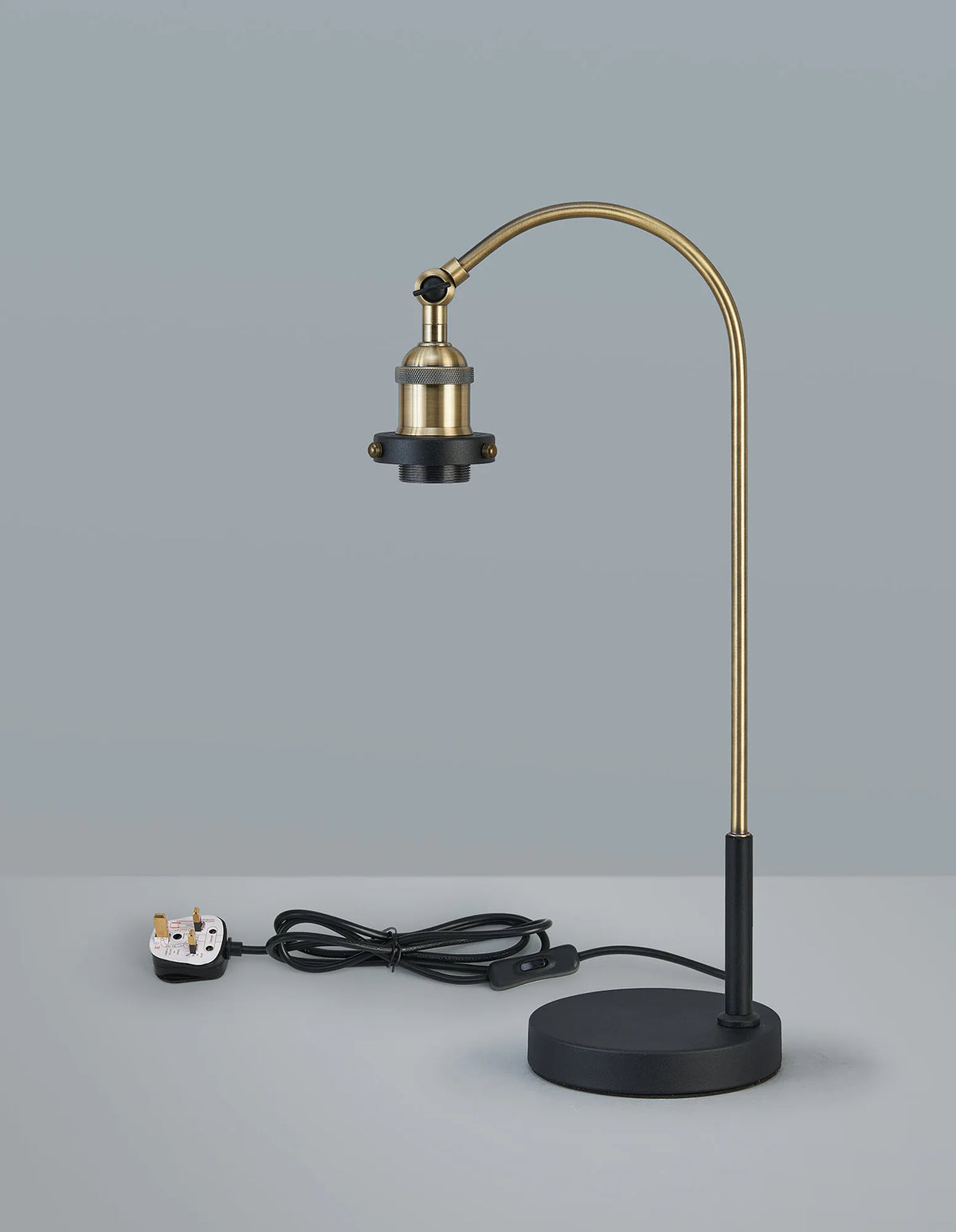 Dreifa Curved Over Arm Table Lamp Without Shade, 1 x E27 (Not inc Shade)
